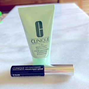 NEW! Clinique High Impact Mascara / Black & 7 Day Scrub Cream / rinse off